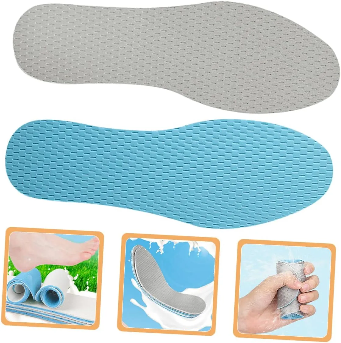 1 Pair Breathable Cuttable Shoe Insoles for Men Women Comfort Liners for Sneakers Boots Durable Supple Design for for Active Lifestyles