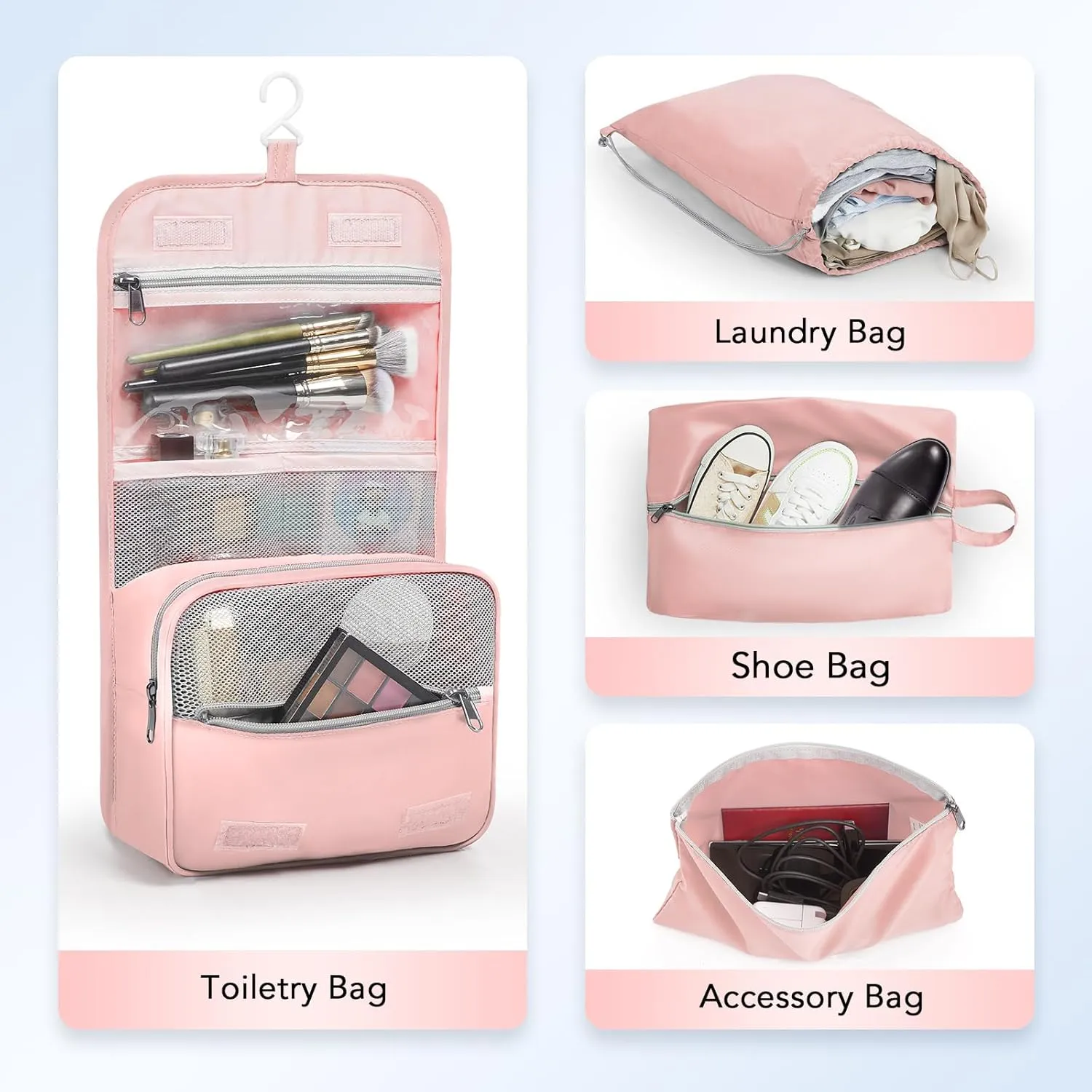 10 Set Compression Packing Cubes for Travel Essentials,Compressible Expandable Packing Cubes for Suitcase,OlarHike Luggage Organizer Bags for Travel,Handy Helper for Organizing Clothes(Pink)