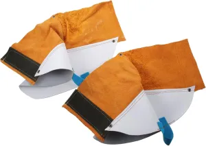1Pair Cowhide Welding Foot Protector Flame Resistant Welding Shoe Cover Durable Welding Foot Protection Strap Design Essential Welding Safety Gear for Professionals