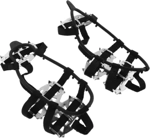 1Pair Slip Ice Cleats for Boots Shoes Durable Tooth Traction Spikes for Snow Crampons for Hiking Walking and Climbing Slippery Surfaces