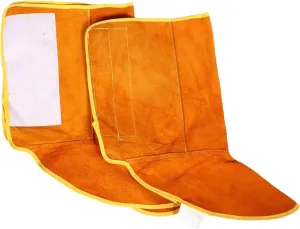 1Pair Welding Shoe Covers Durable Cowhide Protective Foot Cover for Electric Welding Construction and Maintenance Non Slip Wear Resistant for Heavy Duty Use
