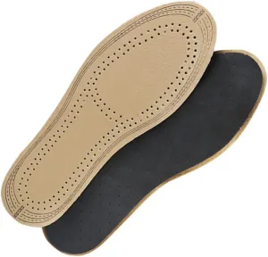 2 Pairs Men's Ultra Thin Breathable Insoles Pigskin Replacement Insoles for Running Walking Cross Training Shoes