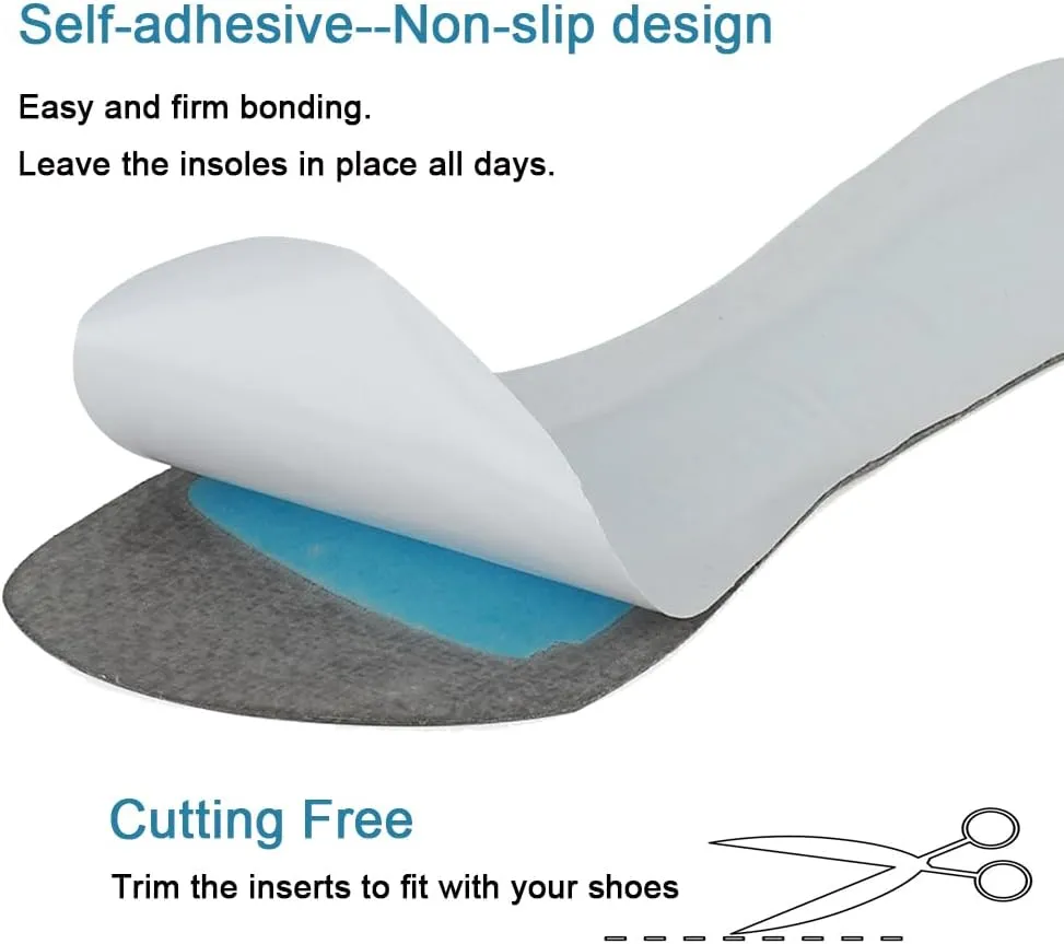2 Pairs Pigskin High Heel Cushion Insoles, Adhesive Arch Support Sandal Inserts, Anti-Slip Shoe Dress Shoes Inserts Flat Shoe Pain Relief, Leather Cushioning Heel Insoles, L for 9.5-11 Women Shoes