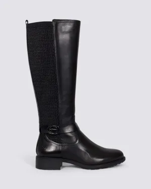 25618 KNEE HIGH BOOTS BLACK LEATHER