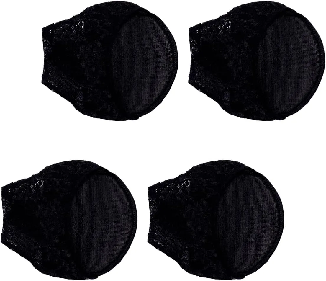 2Pairs High Heel Half Sole Pads Non Slip Invisible Cushions for Women Durable Lace Material for High Heels Shoes Black