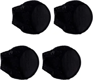 2Pairs High Heel Half Sole Pads Non Slip Invisible Cushions for Women Durable Lace Material for High Heels Shoes Black