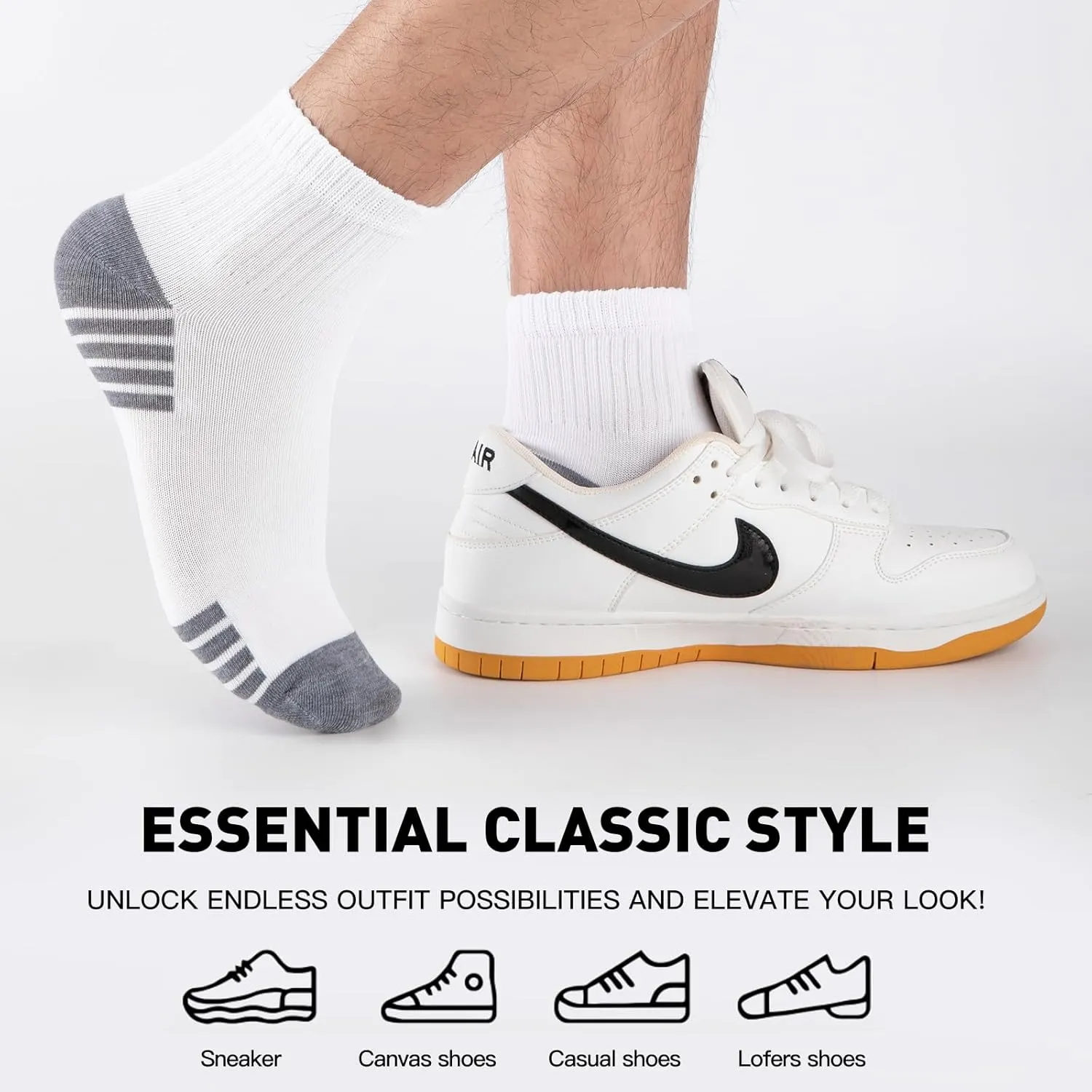 30 Pack 4 Styles Men's/Women's Ankle Socks Bulk - Breathable Thin Athletic Casual Socks, Fits Shoe Size 8-12