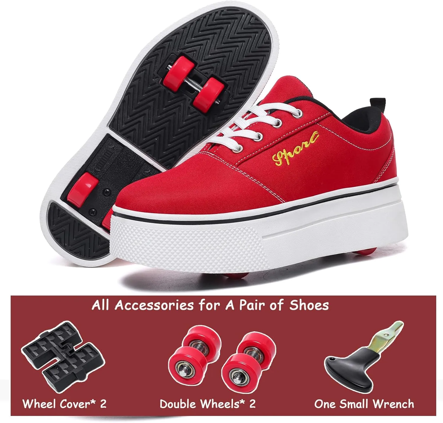 4-Wheel Children's Roller Shoes with Removable Wheels and Breathable Mesh - Outdoor Durable Skateboarding Sneakers Suitable for Boys and Girls