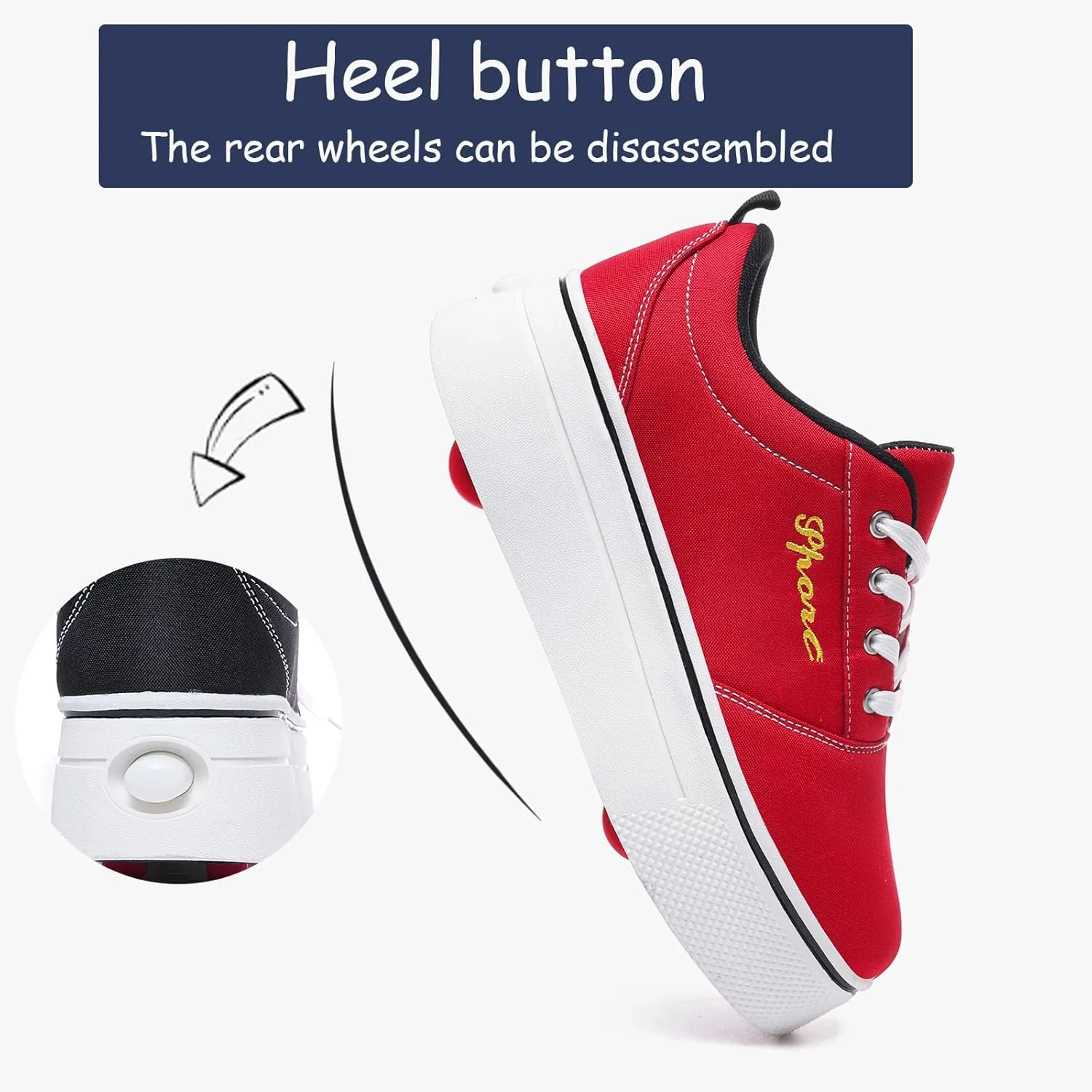 4-Wheel Children's Roller Shoes with Removable Wheels and Breathable Mesh - Outdoor Durable Skateboarding Sneakers Suitable for Boys and Girls