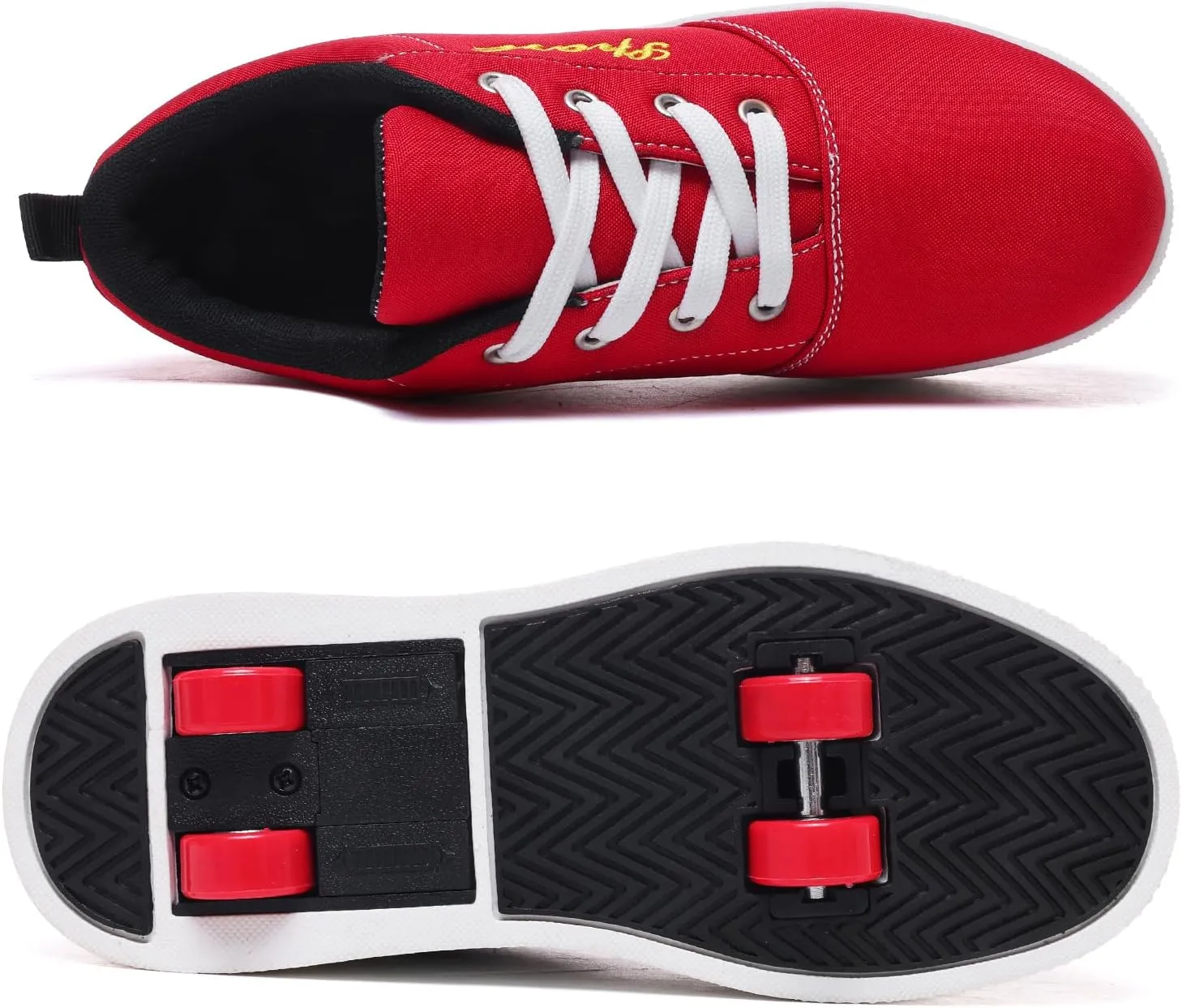 4-Wheel Children's Roller Shoes with Removable Wheels and Breathable Mesh - Outdoor Durable Skateboarding Sneakers Suitable for Boys and Girls