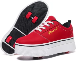 4-Wheel Children's Roller Shoes with Removable Wheels and Breathable Mesh - Outdoor Durable Skateboarding Sneakers Suitable for Boys and Girls