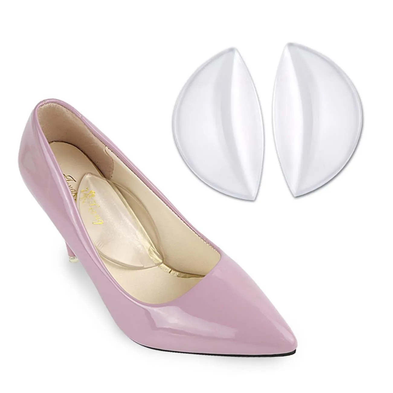 5 Pairs Durable Transparent Foot Arch Wraps Orthotic Adhesive Insole Shoe Pads for Flatfoot Correction Arch Support Gel Cushions for Heel Relief Any Shoe