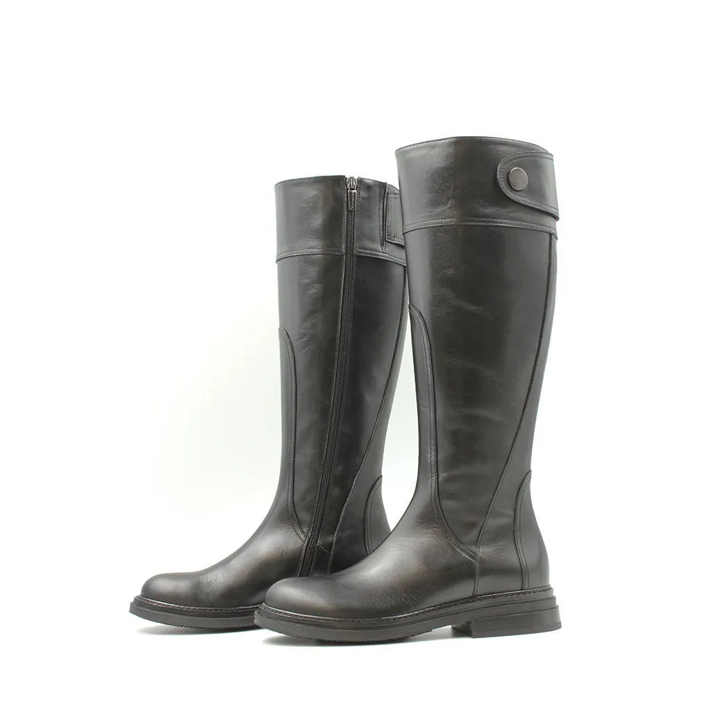 9052 Black Knee High Women's Boots