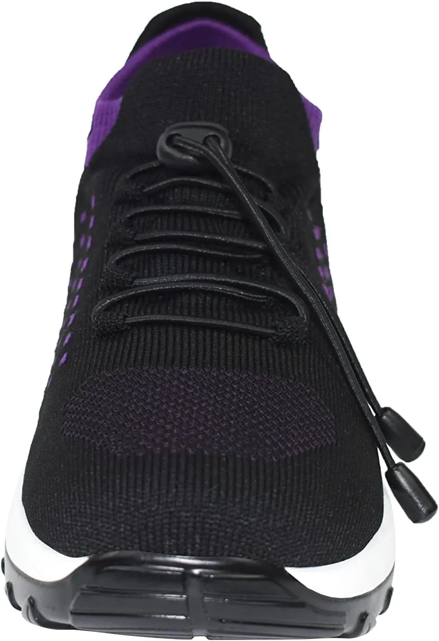 Ad Tec Women's Slip On Sock Sneakers Mesh Upper Walking Shoes | Breathable & Comfortable Air Cushion Casual Wedge Platform Loafers