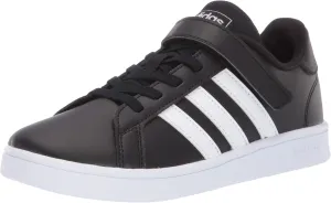 adidas Unisex-Kid's Grand Court Sneaker, Black White, 3