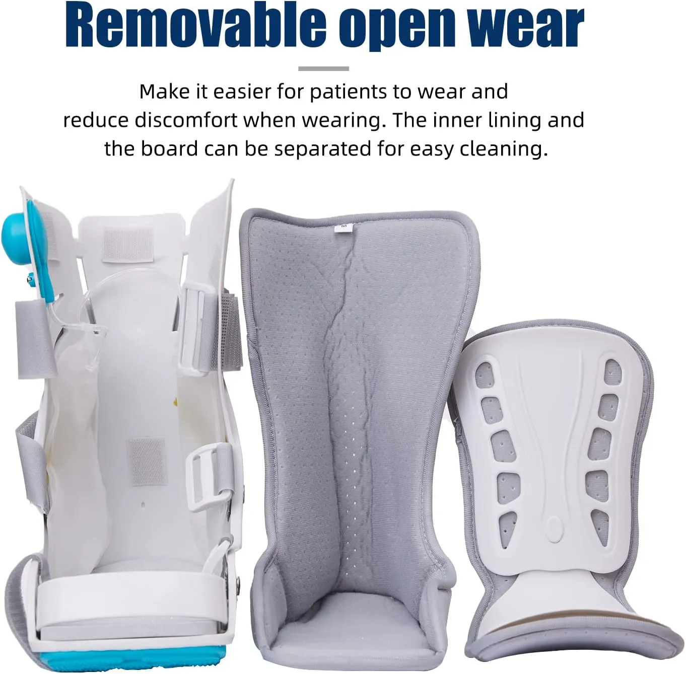 Air Cam Walker Fracture Boot, Medical Inflatable Walking Boot, Orthopaedic boot for Sprained Ankle, Stress Fracture, Broken Foot or Achilles Tendonitis (Manual Inflation, L)