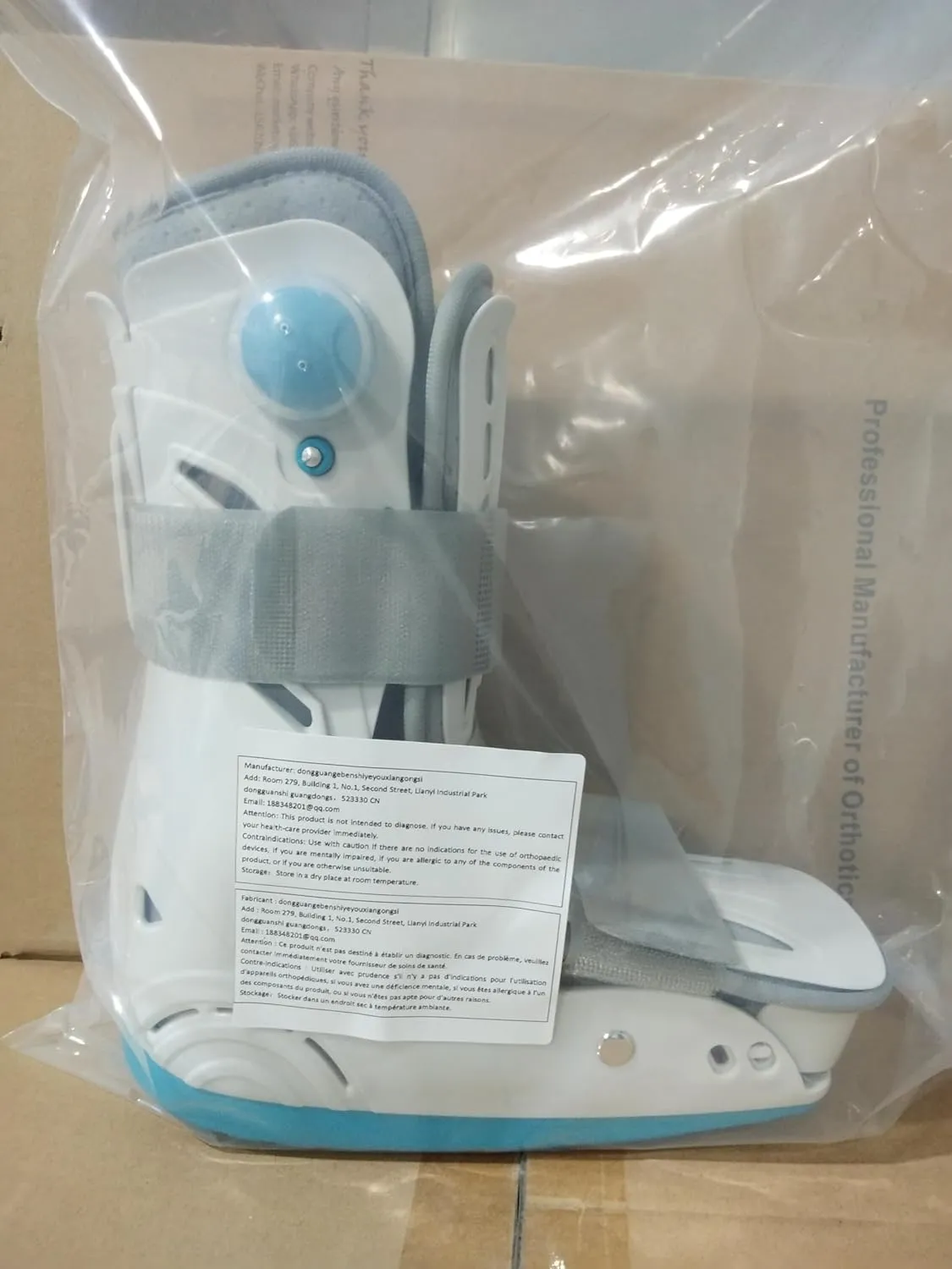 Air Cam Walker Fracture Boot, Medical Inflatable Walking Boot, Orthopaedic boot for Sprained Ankle, Stress Fracture, Broken Foot or Achilles Tendonitis (Manual Inflation, L)