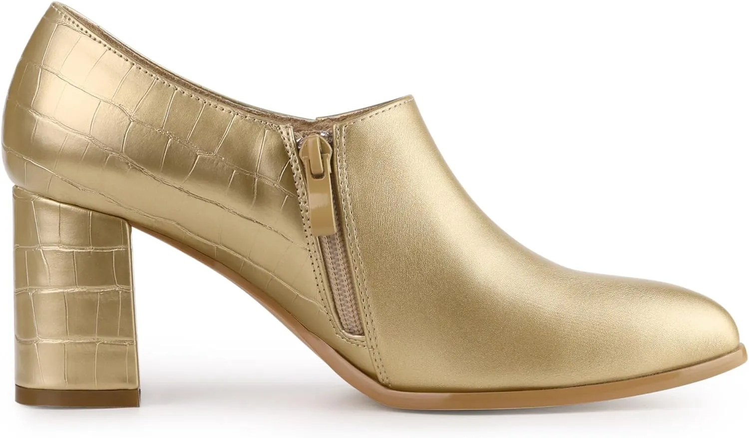 Allegra K Women's Heel Boots Pointed Toe Chunky Heels Ankle Booties