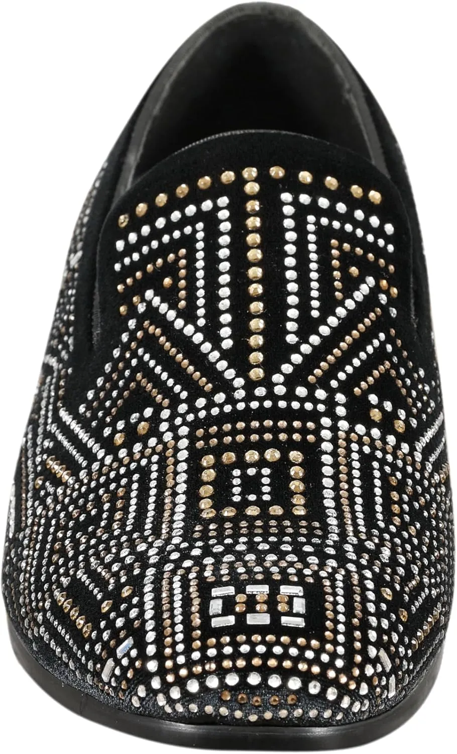 Amali Devy, Men's Dress Loafers, Slip-On Tuxedo Shoes for Men, Velvet Embellished Loafer Slippers