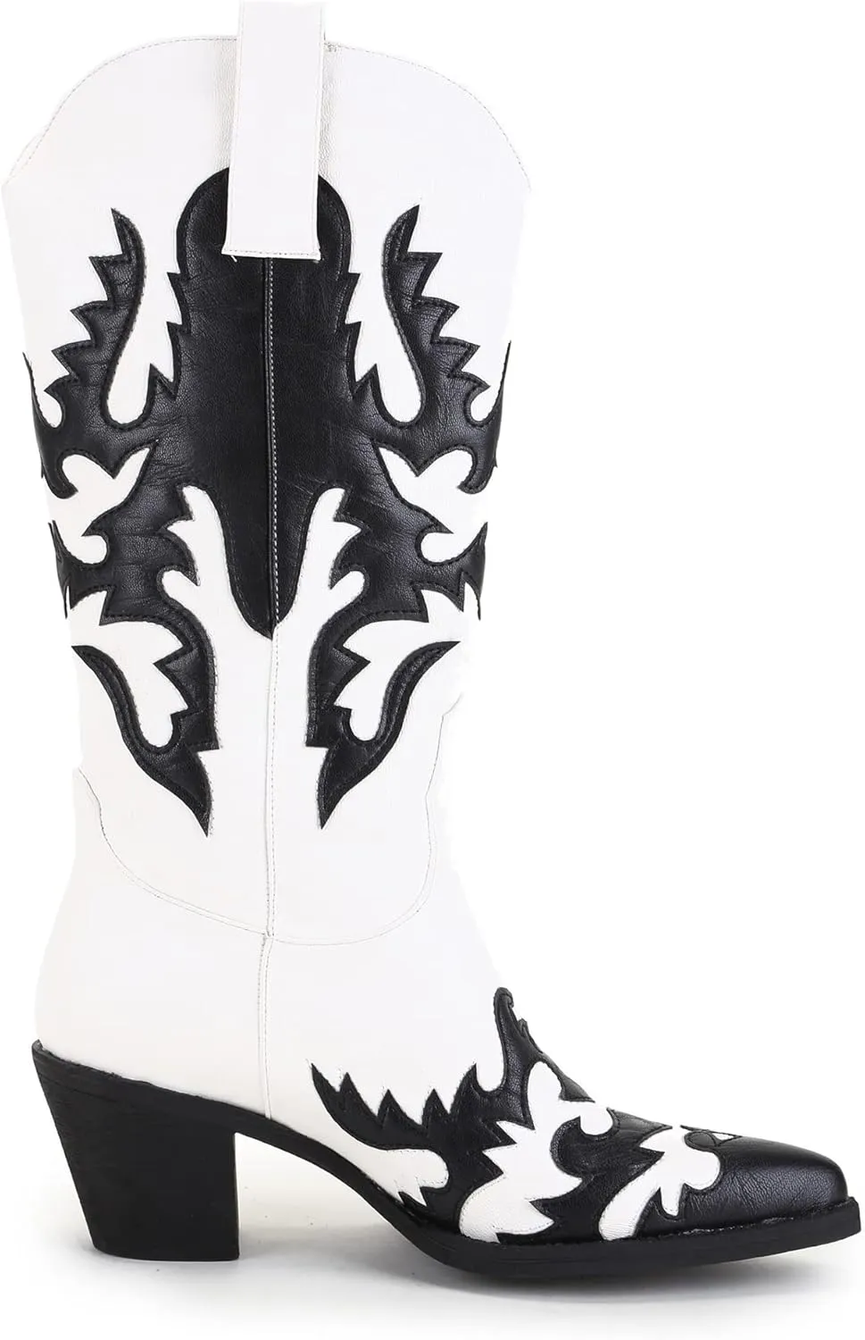 ANN CREEK Women's 'Claremont' Sexy Cowboy Boots Mid Calf Knee-high Patchwork Dressy Cowgirl Western Woman Chunky Heel Pointed Toe Trendy Knee High Tall Boots