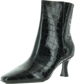 Anne Klein Womens Pablo Faux Leather Heeled Booties