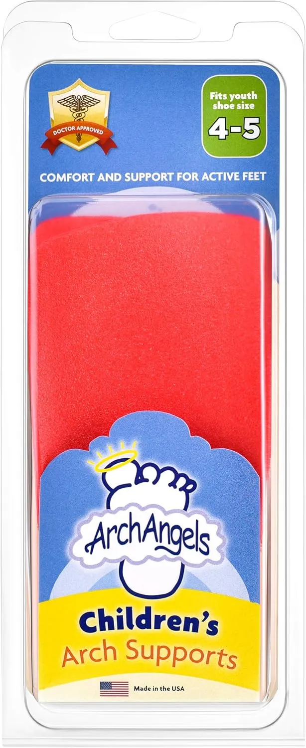 Arch Angels Children's Comfort Insoles - 3/4 Length Orthotic Arch Support for Kids (Youth 4-5)