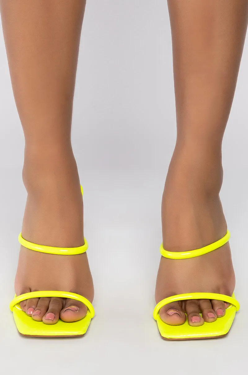 AZALEA WANG ALL YOU NEED IS LOVE CHUNKY SANDAL IN YELLOW
