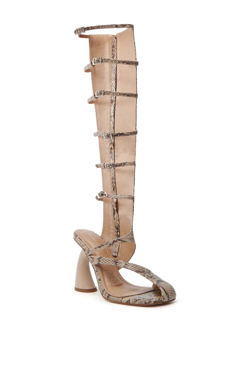 AZALEA WANG ANDRIUS SNAKE CHUNKY GLADIATOR SANDAL