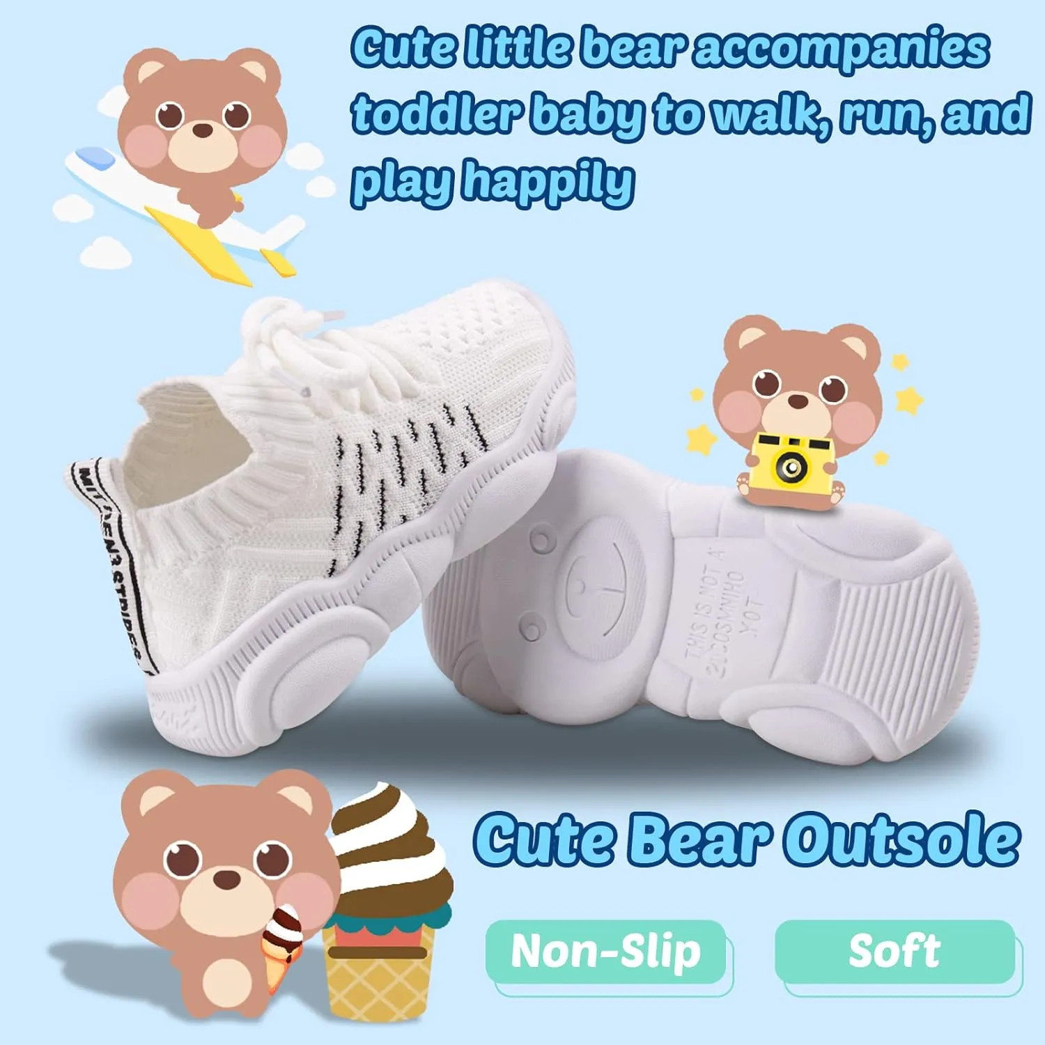 Baby Boy Girl First Walking Shoes Toddler Infant Mesh Sneakers Breathable Lightweight Non-slip Rubber Sole Summer