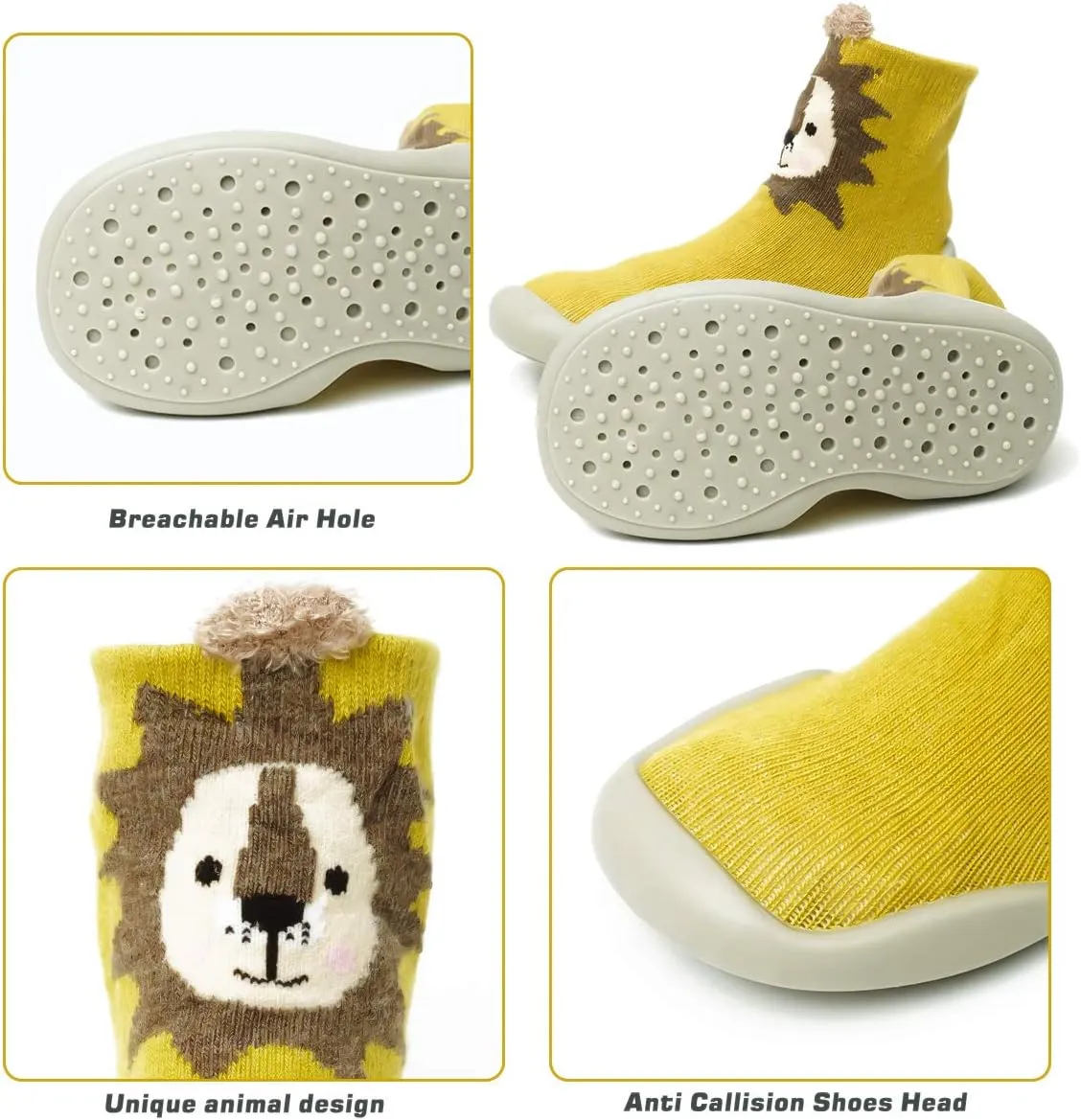 Baby Toddler Sock Shoes TPE Sole Non-Skid Floor Slipper Baby Boy Girls Breathable Thick Indoor Outdoor Winter Warm Shoes Socks