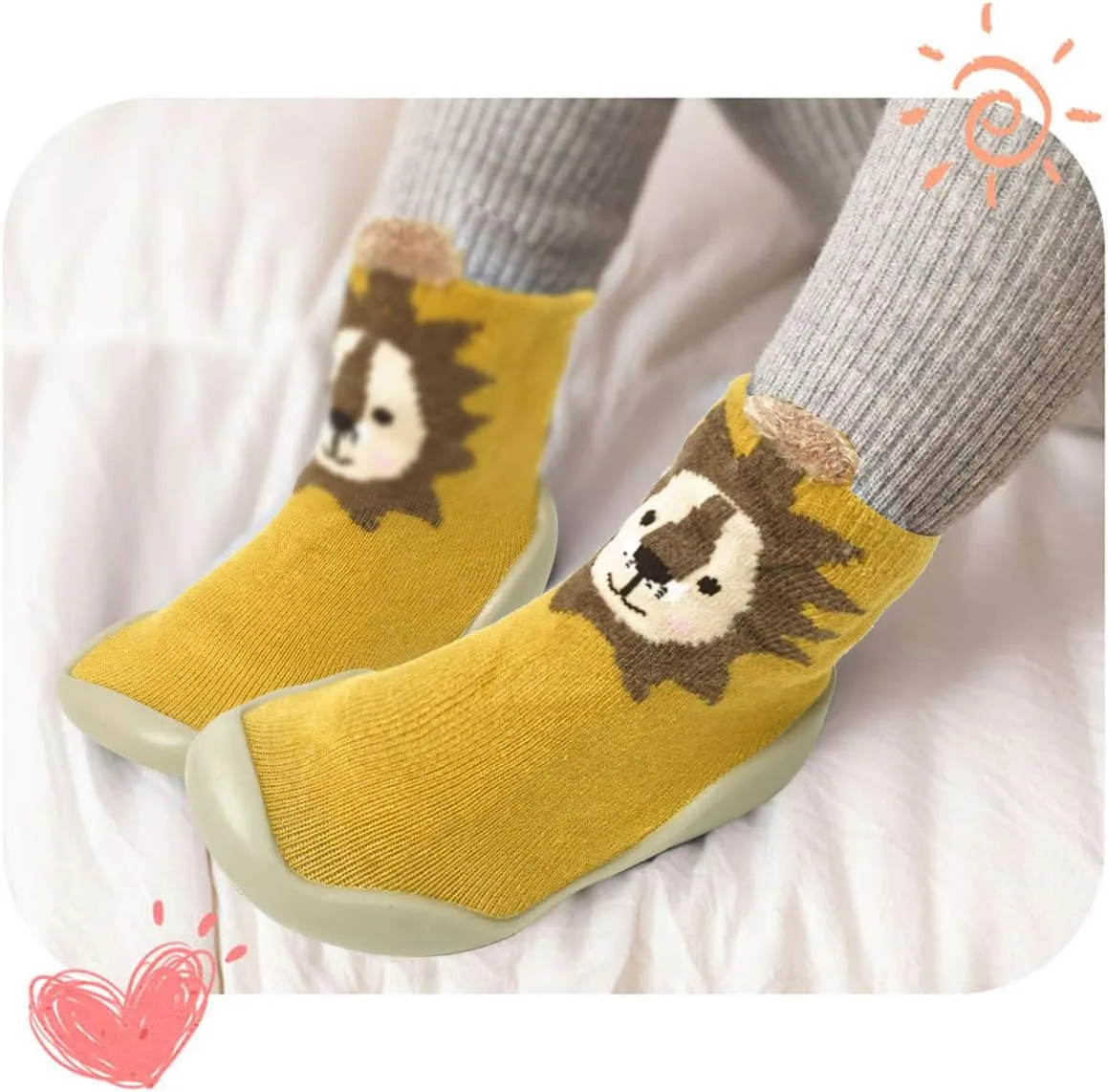 Baby Toddler Sock Shoes TPE Sole Non-Skid Floor Slipper Baby Boy Girls Breathable Thick Indoor Outdoor Winter Warm Shoes Socks