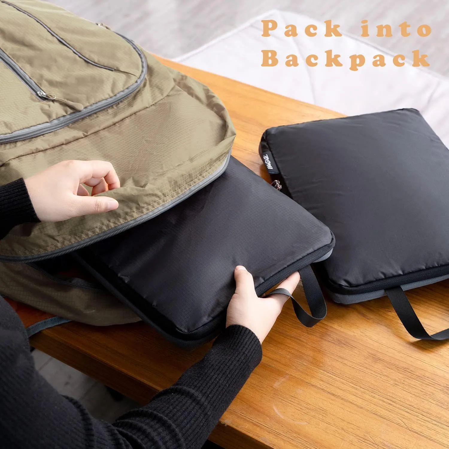 BAGAIL 4 Set/6 Set Ultralight Compression Packing Cubes Packing Organizer for Travel Accessories Luggage Suitcase Backpack