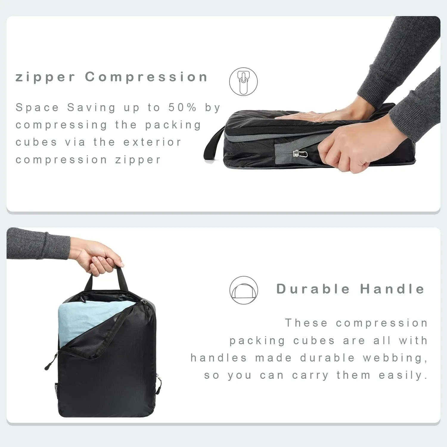 BAGAIL 4 Set/6 Set Ultralight Compression Packing Cubes Packing Organizer for Travel Accessories Luggage Suitcase Backpack