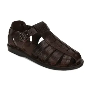 Barak - Leather Closed Toe Sandal | Brown