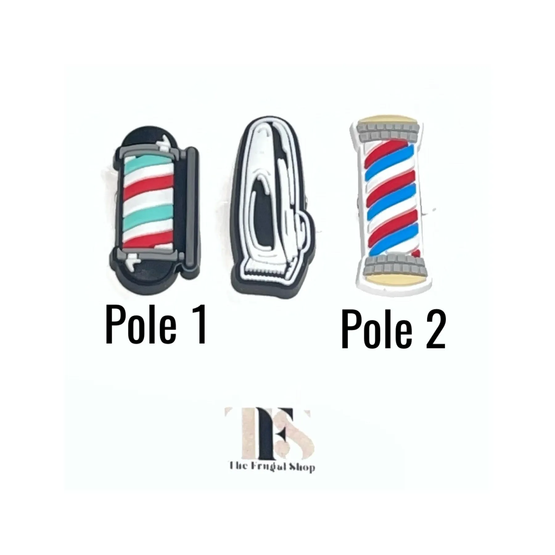 Barber Pole Clippers Shoe Charm