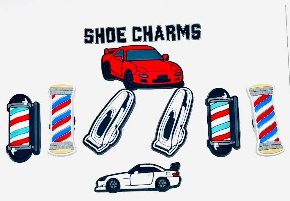 Barber Pole Clippers Shoe Charm