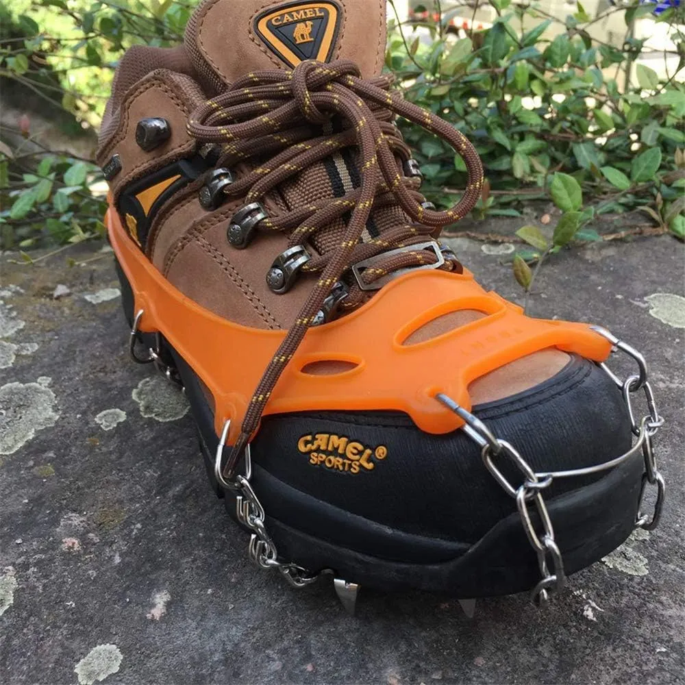 BaronHong Traction Cleats,Ice Snow Grips Crampons for Footwear with 18 Stainless Steel Spikes for Walking,Jogging,Climbing,Hiking on Snow and Ice (M/L/XL)