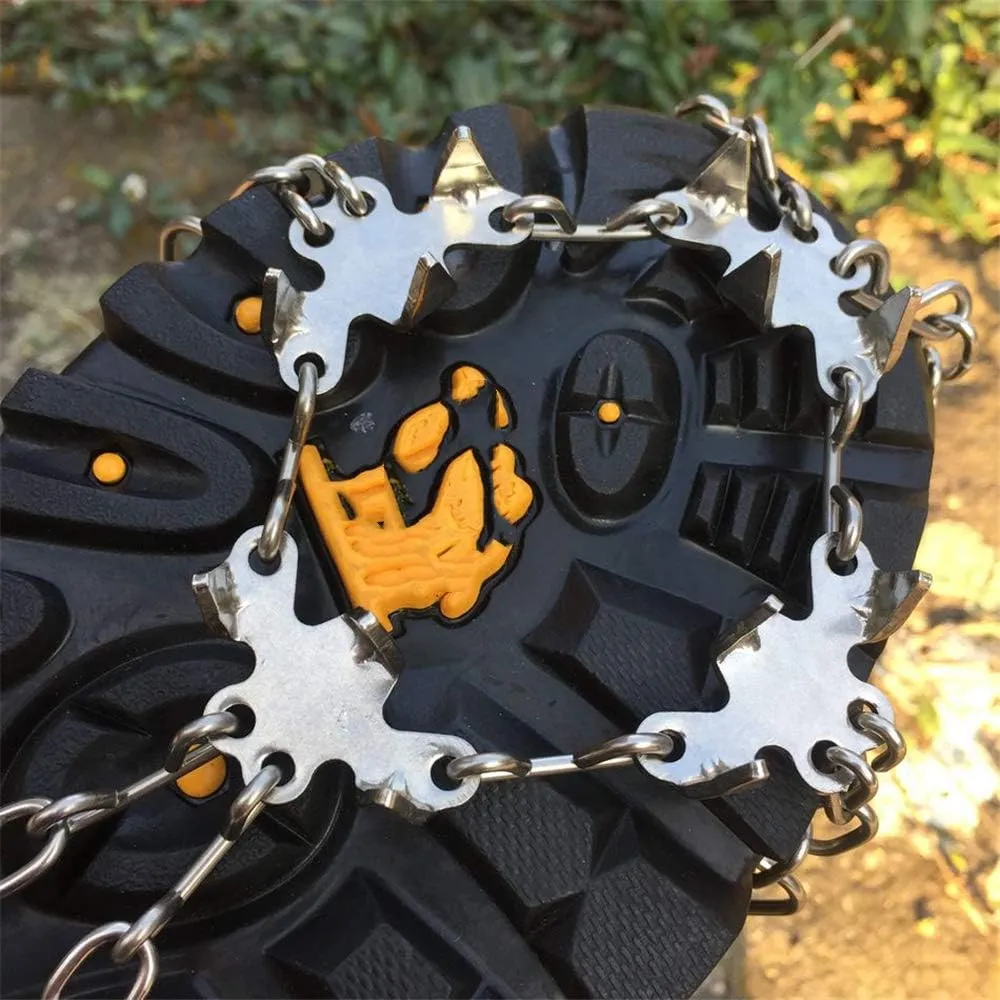 BaronHong Traction Cleats,Ice Snow Grips Crampons for Footwear with 18 Stainless Steel Spikes for Walking,Jogging,Climbing,Hiking on Snow and Ice (M/L/XL)