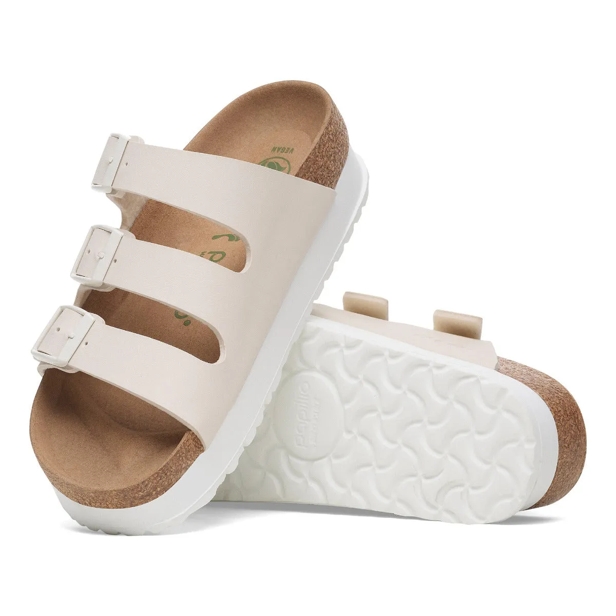 Birkenstock 1029751 Women's Florida III Platform Vegan Eggshell Narrow