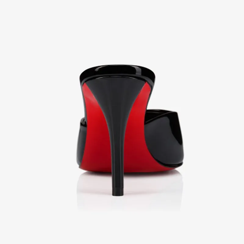 Black Patent Stiletto Sandals