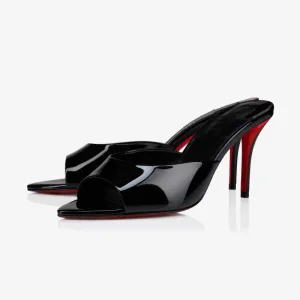 Black Patent Stiletto Sandals