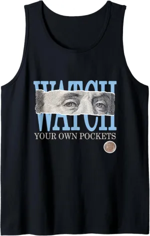 Blue Watch Your Own Pockets Face Blue Color Graphic Tank Top