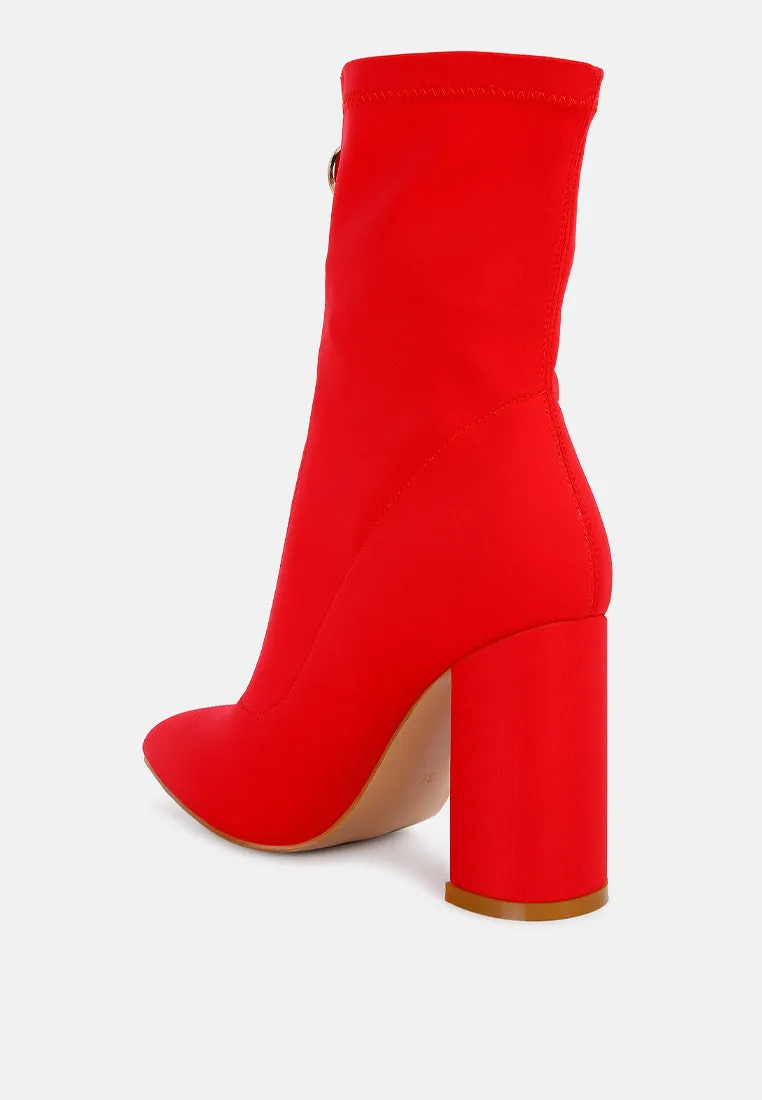Bobbettes Block Heeled Microfiber Ankle Boot By Ruw