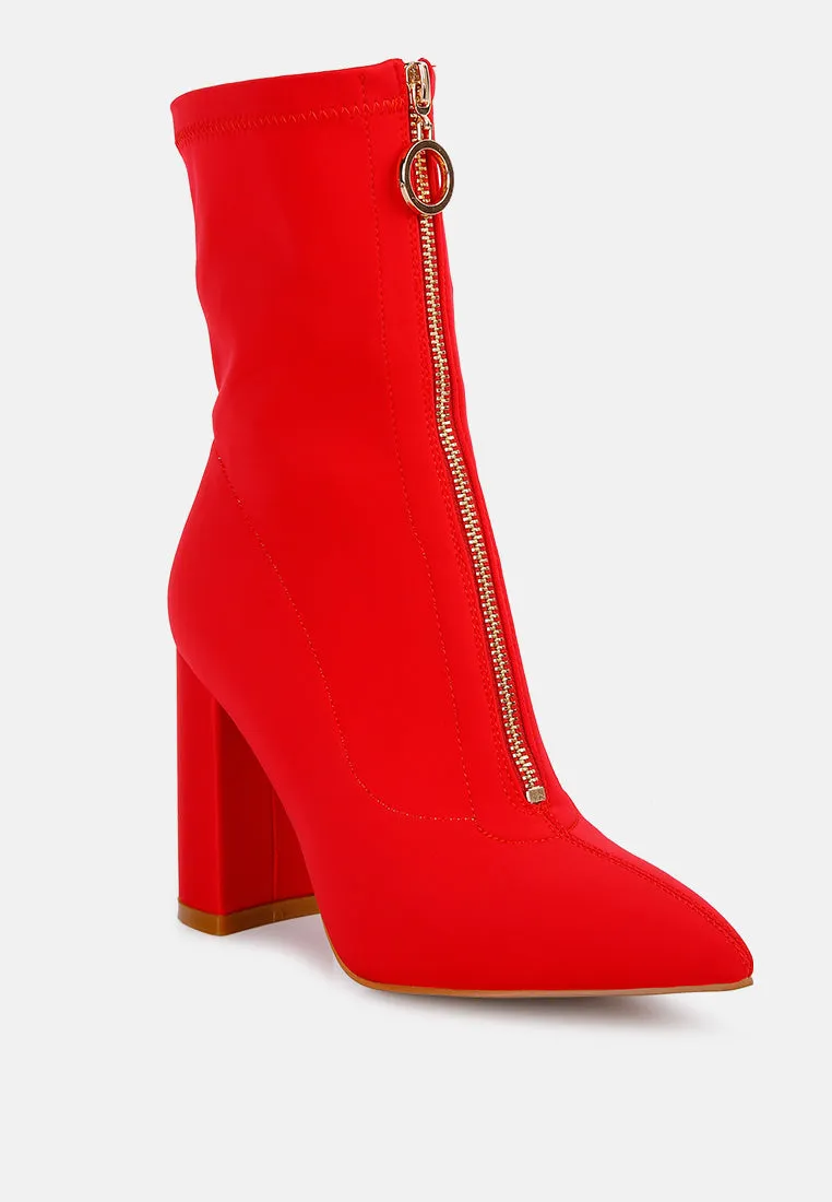 Bobbettes Block Heeled Microfiber Ankle Boot By Ruw
