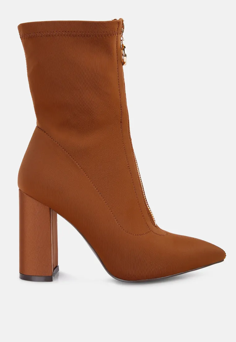 Bobbettes Block Heeled Microfiber Ankle Boot By Ruw