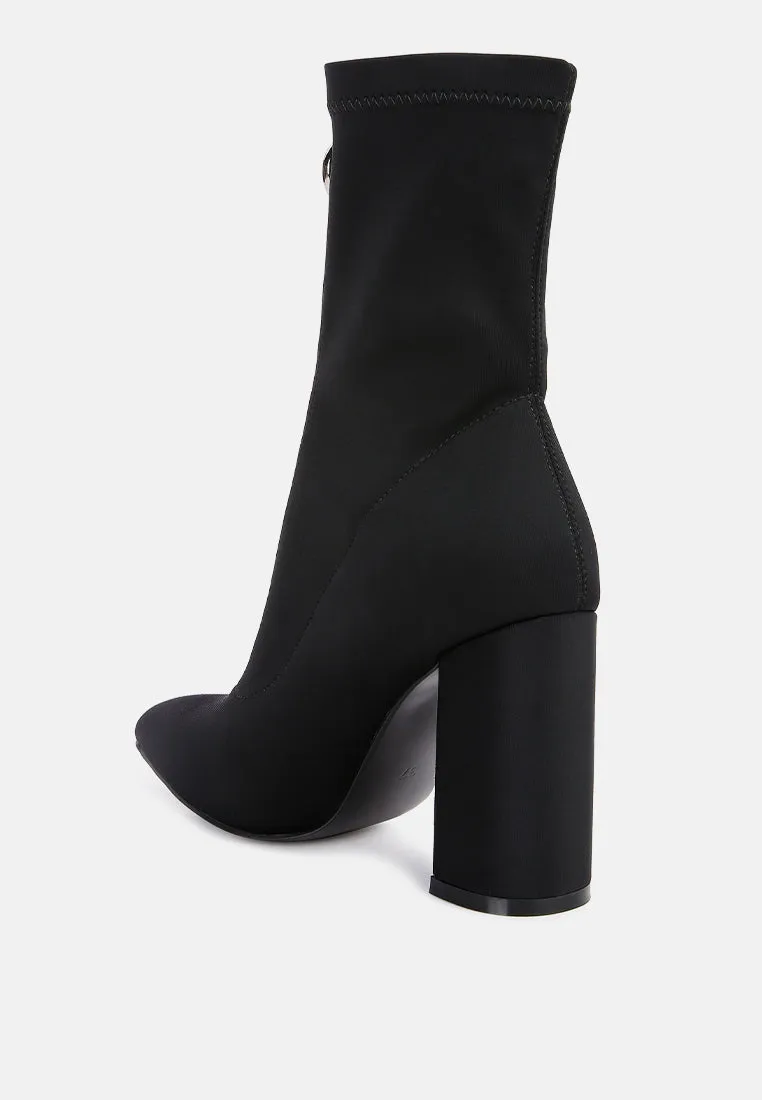 Bobbettes Block Heeled Microfiber Ankle Boot By Ruw