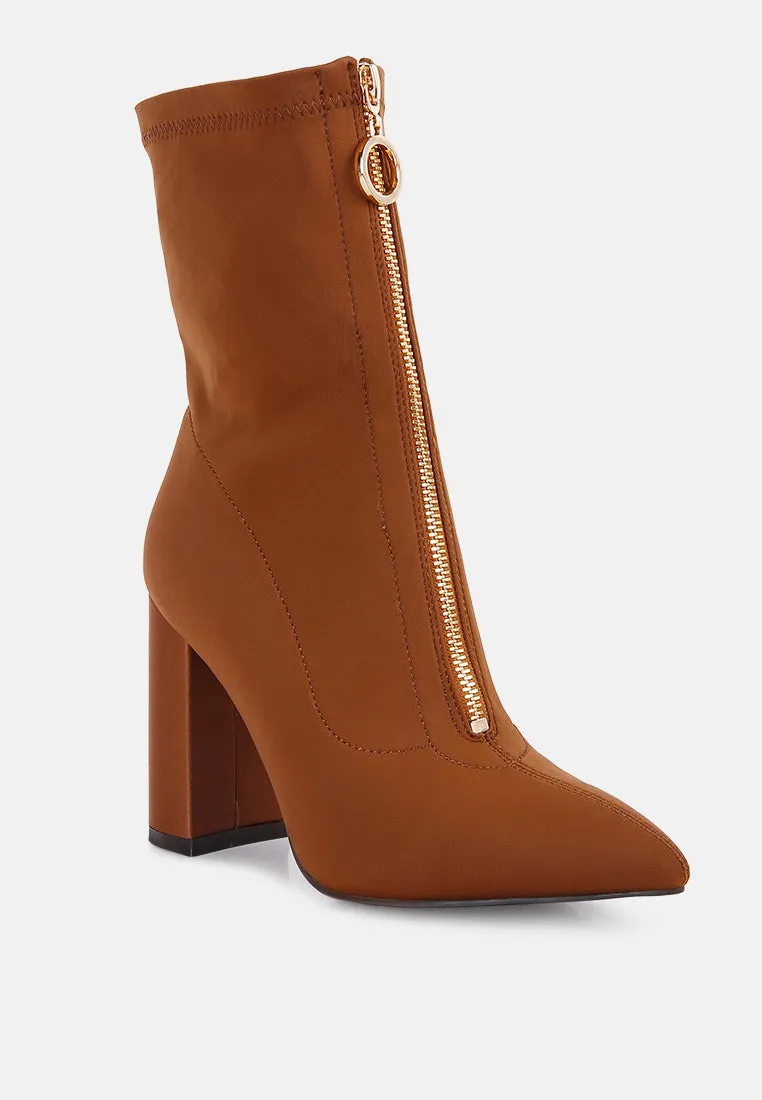 Bobbettes Block Heeled Microfiber Ankle Boot By Ruw