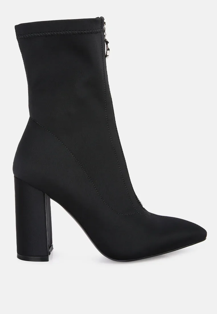 Bobbettes Block Heeled Microfiber Ankle Boot By Ruw