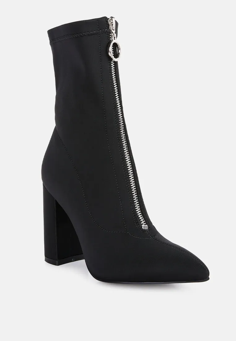 Bobbettes Block Heeled Microfiber Ankle Boot By Ruw