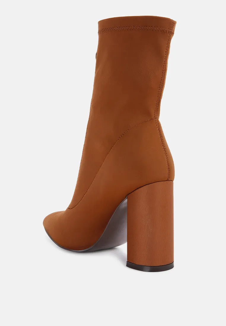 Bobbettes Block Heeled Microfiber Ankle Boot By Ruw